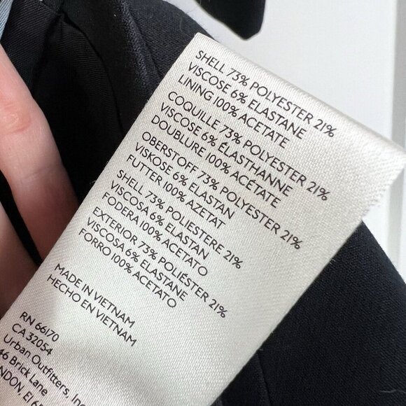 Maeve x Anthropologie Black Roll-Tab Sleeve Single Breasted Blazer Jacket Size 0 - Picture 6 of 10